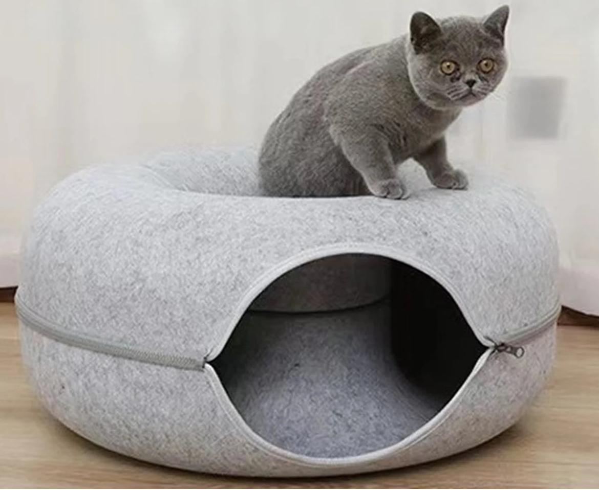 The Hide & Purr Tunnel - Light Grey