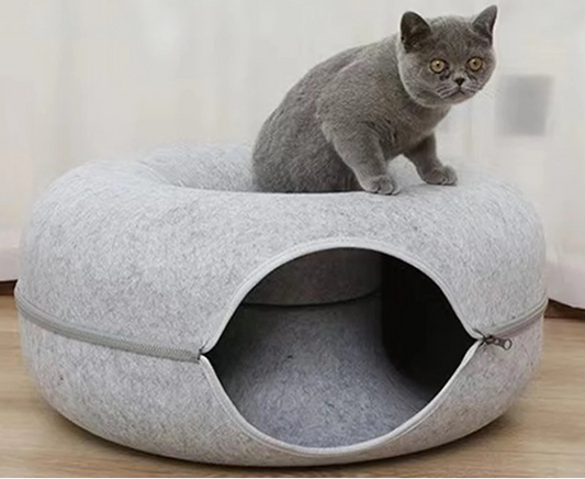 The Hide & Purr Tunnel - Light Grey